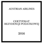 Certyfikat rezydencji podatkowej Austrian Airlines 2016